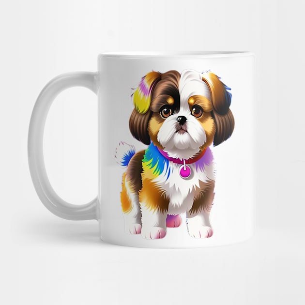 Tie Dye Shih Tzu Puppy 02 by H.M